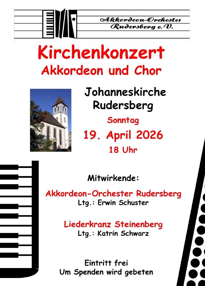 Kirchenkonzert des Akkordeonorchesters Rudersberg